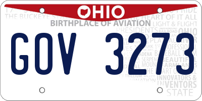 OH license plate GOV3273