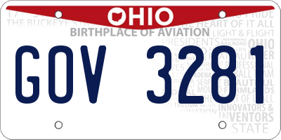 OH license plate GOV3281