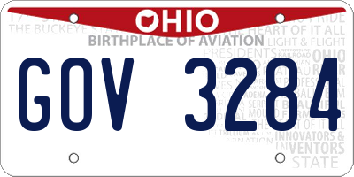 OH license plate GOV3284
