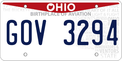 OH license plate GOV3294