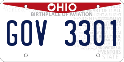 OH license plate GOV3301