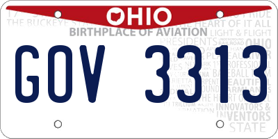 OH license plate GOV3313