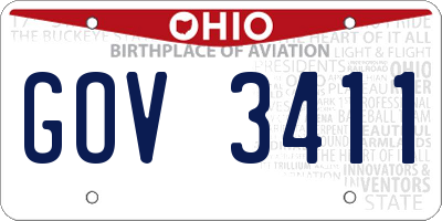 OH license plate GOV3411