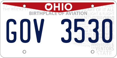 OH license plate GOV3530