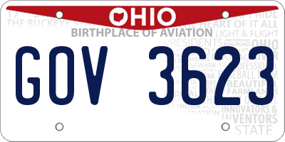 OH license plate GOV3623