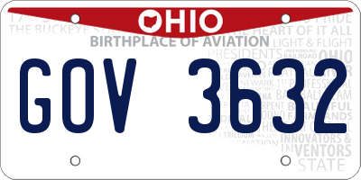OH license plate GOV3632