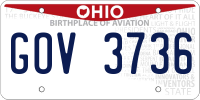 OH license plate GOV3736