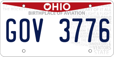 OH license plate GOV3776