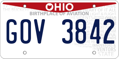 OH license plate GOV3842
