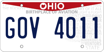 OH license plate GOV4011