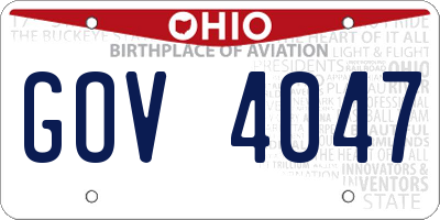 OH license plate GOV4047