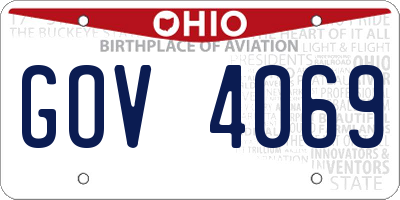 OH license plate GOV4069