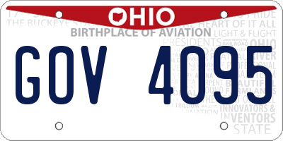 OH license plate GOV4095
