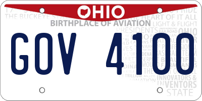 OH license plate GOV4100