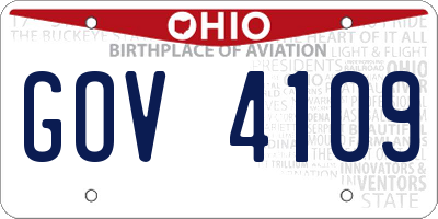 OH license plate GOV4109