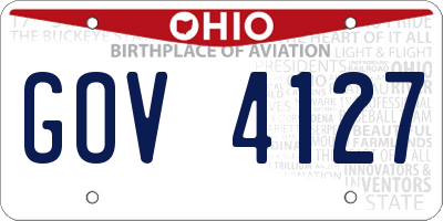 OH license plate GOV4127