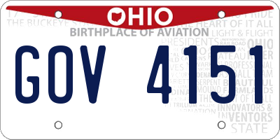 OH license plate GOV4151