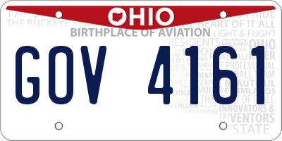 OH license plate GOV4161