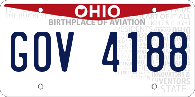 OH license plate GOV4188