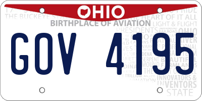 OH license plate GOV4195