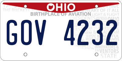 OH license plate GOV4232