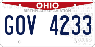 OH license plate GOV4233