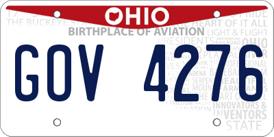 OH license plate GOV4276