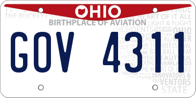 OH license plate GOV4311