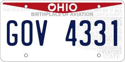 OH license plate GOV4331