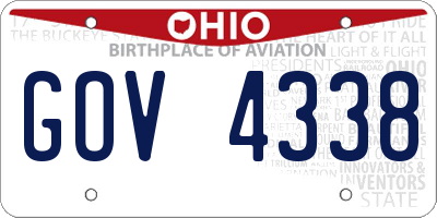 OH license plate GOV4338