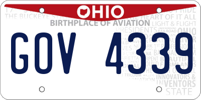 OH license plate GOV4339