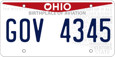 OH license plate GOV4345
