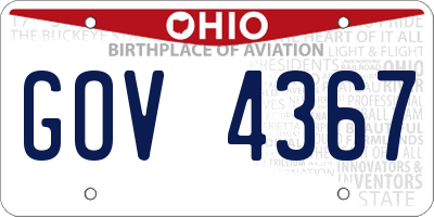 OH license plate GOV4367