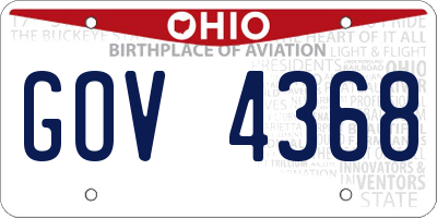 OH license plate GOV4368