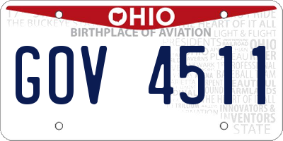 OH license plate GOV4511