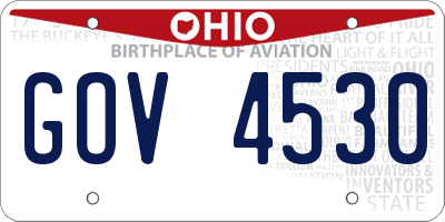 OH license plate GOV4530