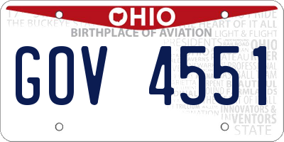 OH license plate GOV4551