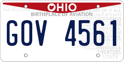 OH license plate GOV4561