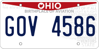 OH license plate GOV4586