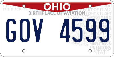 OH license plate GOV4599
