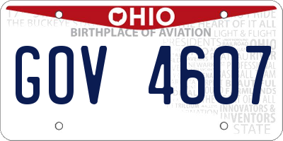OH license plate GOV4607