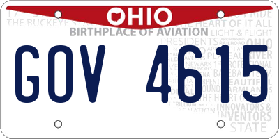OH license plate GOV4615