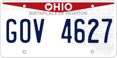 OH license plate GOV4627
