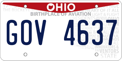 OH license plate GOV4637