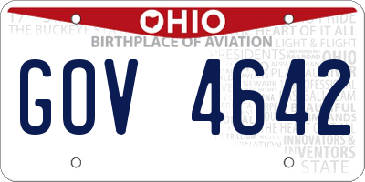 OH license plate GOV4642