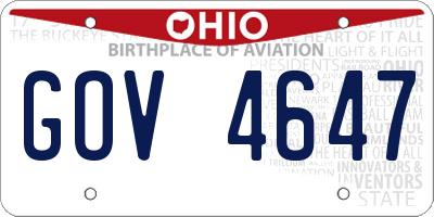 OH license plate GOV4647
