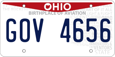 OH license plate GOV4656