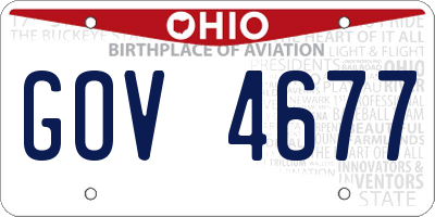 OH license plate GOV4677