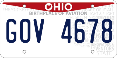 OH license plate GOV4678
