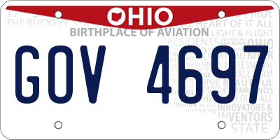 OH license plate GOV4697